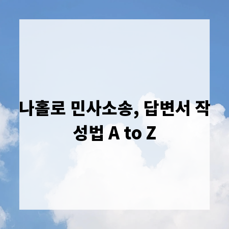 나홀로 민사소송, 답변서 작성법 A to Z
