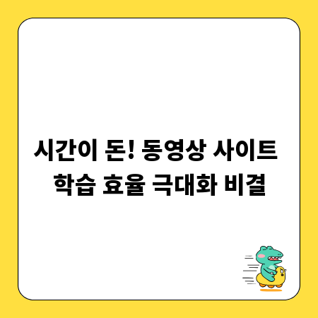 시간이 돈! 동영상 사이트 학습 효율 극대화 비결