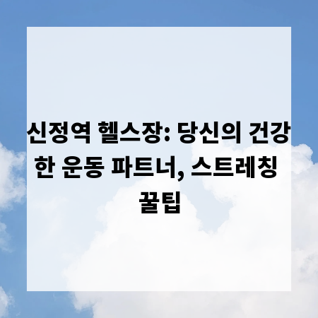 신정역 헬스장: 당신의 건강한 운동 파트너, 스트레칭 꿀팁