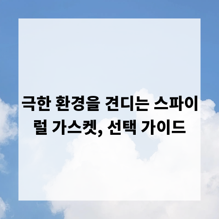 극한 환경을 견디는 스파이럴 가스켓, 선택 가이드