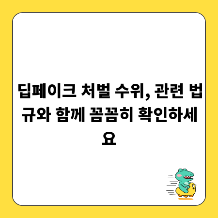 딥페이크 처벌 수위, 관련 법규와 함께 꼼꼼히 확인하세요