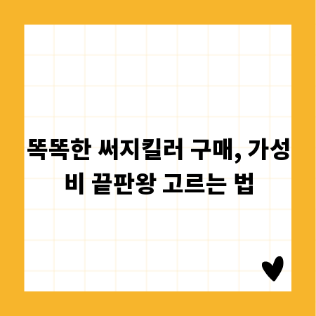 똑똑한 써지킬러 구매, 가성비 끝판왕 고르는 법