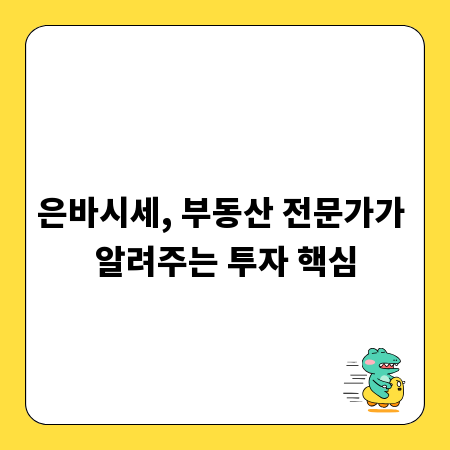 은바시세, 부동산 전문가가 알려주는 투자 핵심