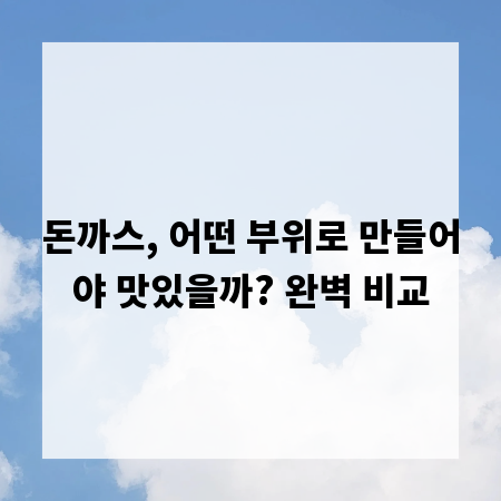 돈까스, 어떤 부위로 만들어야 맛있을까? 완벽 비교
