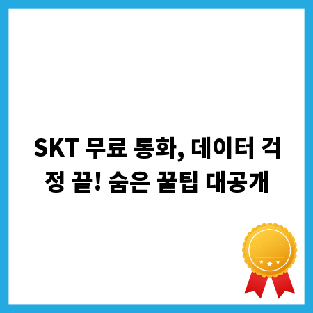 SKT 무료 통화, 데이터 걱정 끝! 숨은 꿀팁 대공개