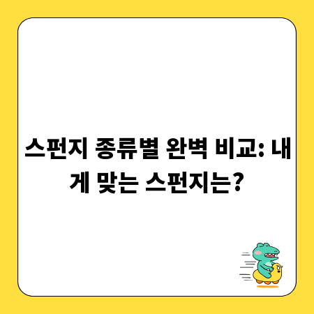스펀지 종류별 완벽 비교: 내게 맞는 스펀지는?