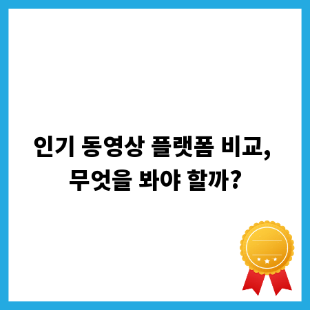 인기 동영상 플랫폼 비교, 무엇을 봐야 할까?