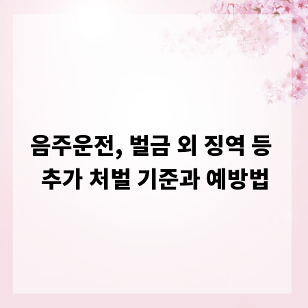 음주운전, 벌금 외 징역 등 추가 처벌 기준과 예방법