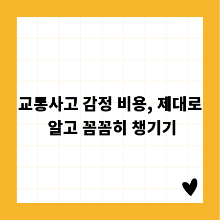 교통사고 감정 비용, 제대로 알고 꼼꼼히 챙기기
