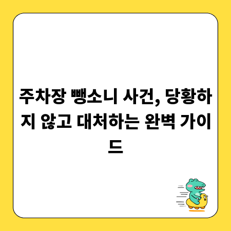 주차장 뺑소니 사건, 당황하지 않고 대처하는 완벽 가이드