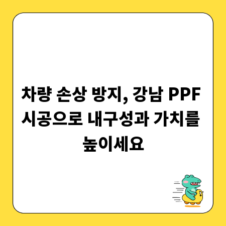 차량 손상 방지, 강남 PPF 시공으로 내구성과 가치를 높이세요
