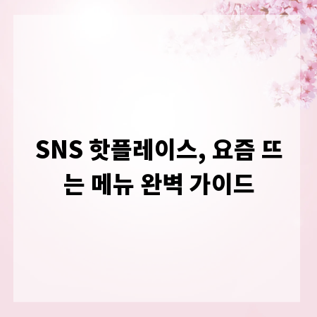 SNS 핫플레이스, 요즘 뜨는 메뉴 완벽 가이드