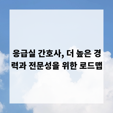 응급실 간호사, 더 높은 경력과 전문성을 위한 로드맵