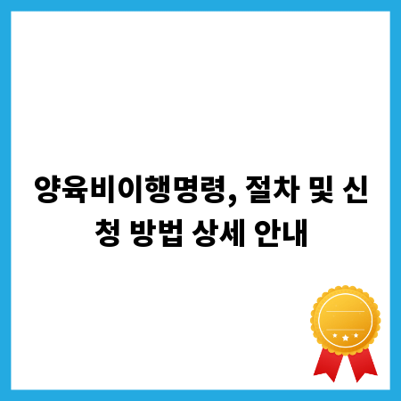 양육비이행명령, 절차 및 신청 방법 상세 안내