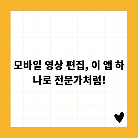 모바일 영상 편집, 이 앱 하나로 전문가처럼!