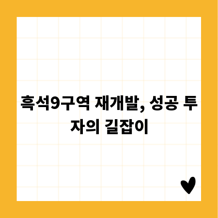 흑석9구역 재개발, 성공 투자의 길잡이