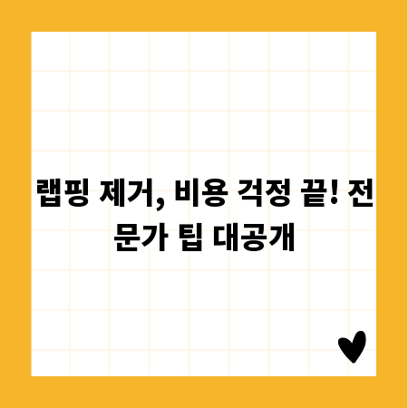랩핑 제거, 비용 걱정 끝! 전문가 팁 대공개