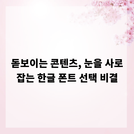 돋보이는 콘텐츠, 눈을 사로잡는 한글 폰트 선택 비결