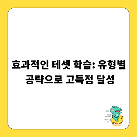효과적인 테셋 학습: 유형별 공략으로 고득점 달성