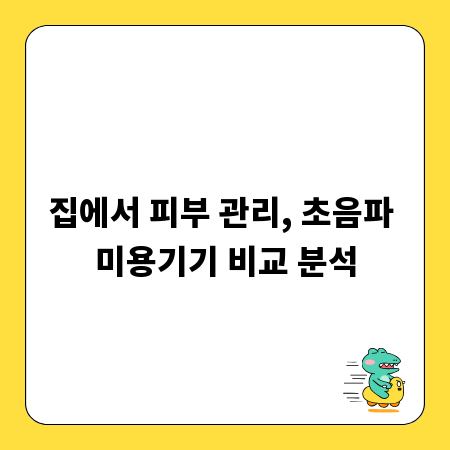 집에서 피부 관리, 초음파 미용기기 비교 분석
