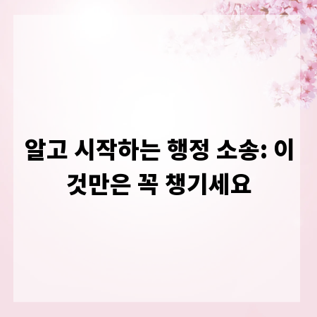 알고 시작하는 행정 소송: 이것만은 꼭 챙기세요
