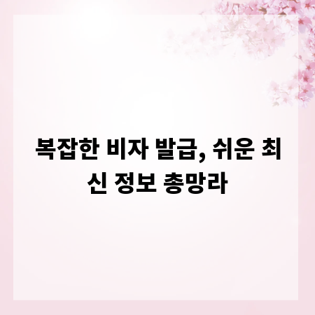 복잡한 비자 발급, 쉬운 최신 정보 총망라