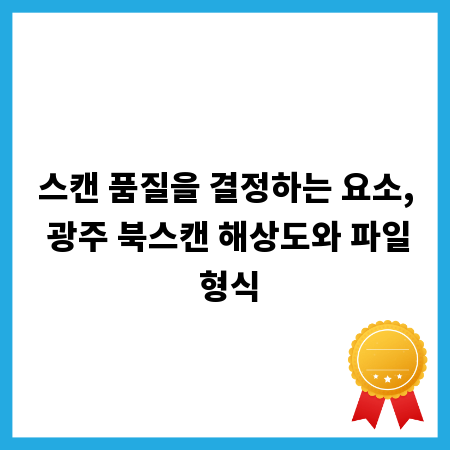 스캔 품질을 결정하는 요소, 광주 북스캔 해상도와 파일 형식