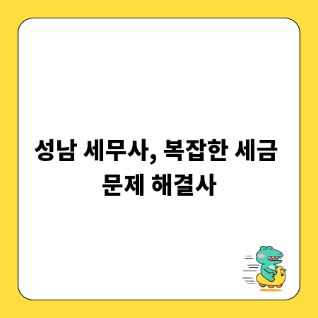 성남 세무사, 복잡한 세금 문제 해결사