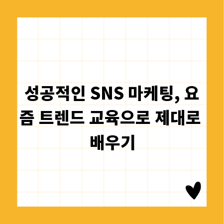 성공적인 SNS 마케팅, 요즘 트렌드 교육으로 제대로 배우기