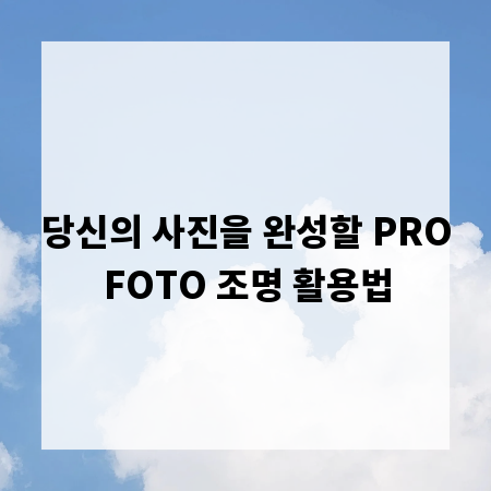 당신의 사진을 완성할 PROFOTO 조명 활용법