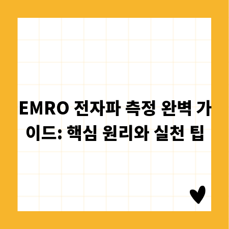 EMRO 전자파 측정 완벽 가이드: 핵심 원리와 실천 팁