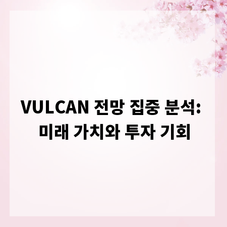 VULCAN 전망 집중 분석: 미래 가치와 투자 기회
