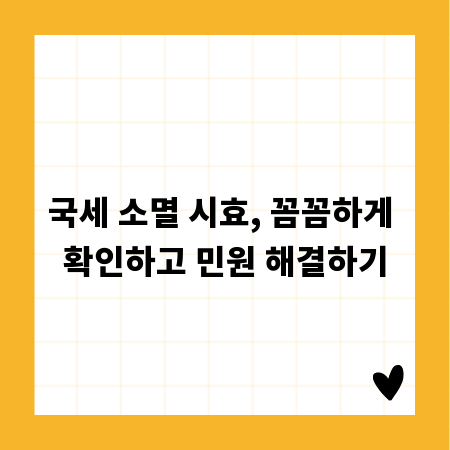 국세 소멸 시효, 꼼꼼하게 확인하고 민원 해결하기