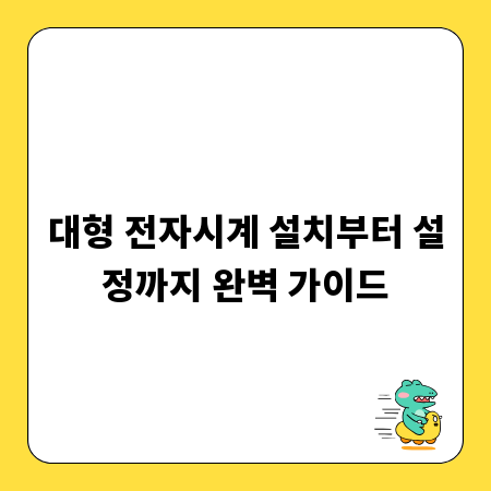 대형 전자시계 설치부터 설정까지 완벽 가이드