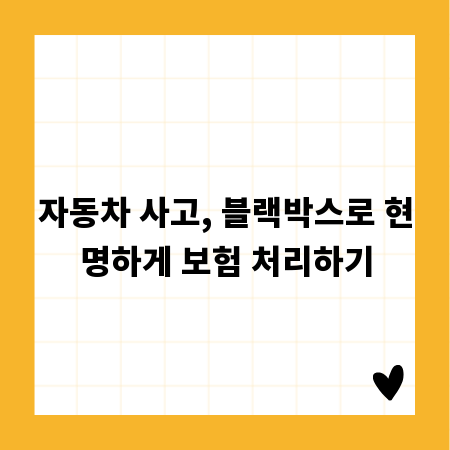 자동차 사고, 블랙박스로 현명하게 보험 처리하기