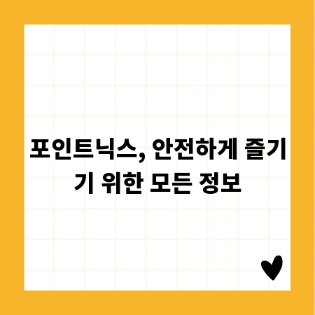 포인트닉스, 안전하게 즐기기 위한 모든 정보