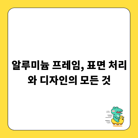 알루미늄 프레임, 표면 처리와 디자인의 모든 것