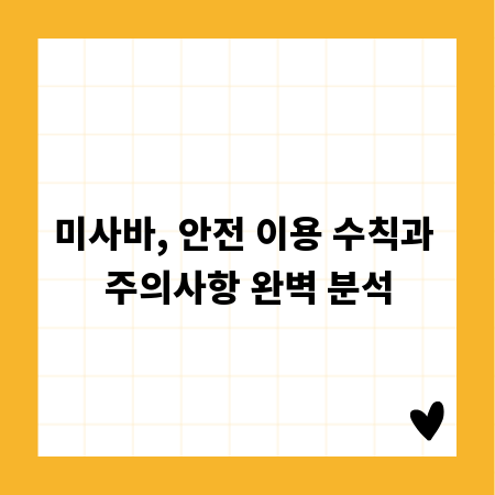 미사바, 안전 이용 수칙과 주의사항 완벽 분석