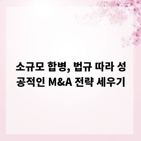 소규모 합병, 법규 따라 성공적인 M&A 전략 세우기