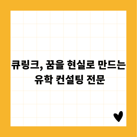 큐링크, 꿈을 현실로 만드는 유학 컨설팅 전문