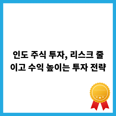 인도 주식 투자, 리스크 줄이고 수익 높이는 투자 전략