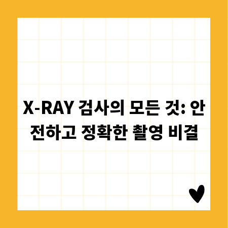 X-RAY 검사의 모든 것: 안전하고 정확한 촬영 비결