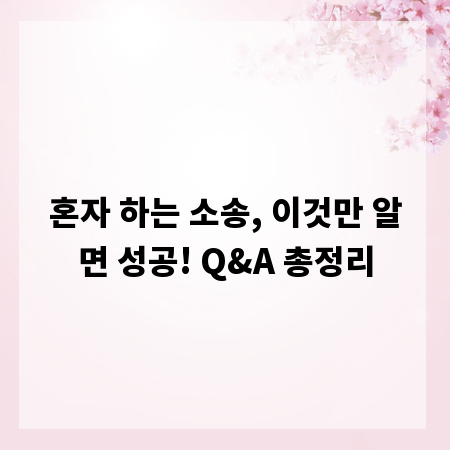 혼자 하는 소송, 이것만 알면 성공! Q&A 총정리