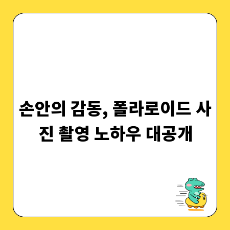 손안의 감동, 폴라로이드 사진 촬영 노하우 대공개