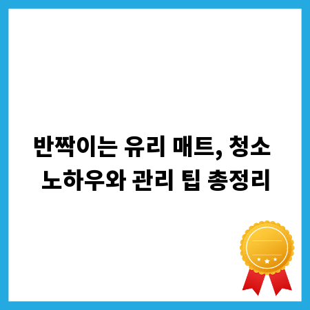 반짝이는 유리 매트, 청소 노하우와 관리 팁 총정리