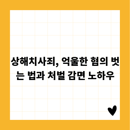 상해치사죄, 억울한 혐의 벗는 법과 처벌 감면 노하우