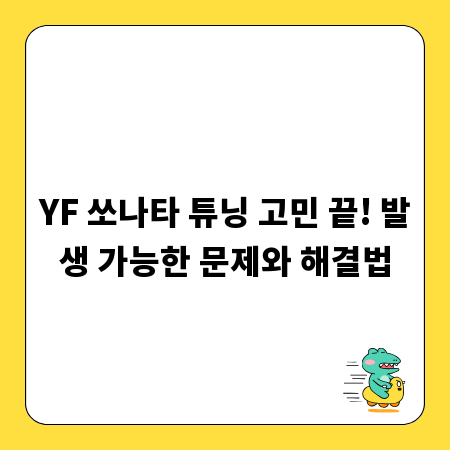 YF 쏘나타 튜닝 고민 끝! 발생 가능한 문제와 해결법