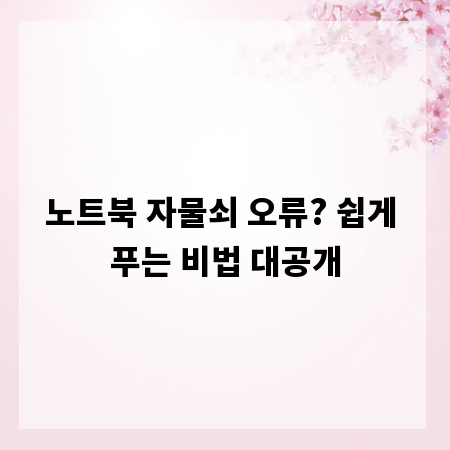 노트북 자물쇠 오류? 쉽게 푸는 비법 대공개