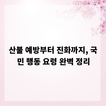산불 예방부터 진화까지, 국민 행동 요령 완벽 정리