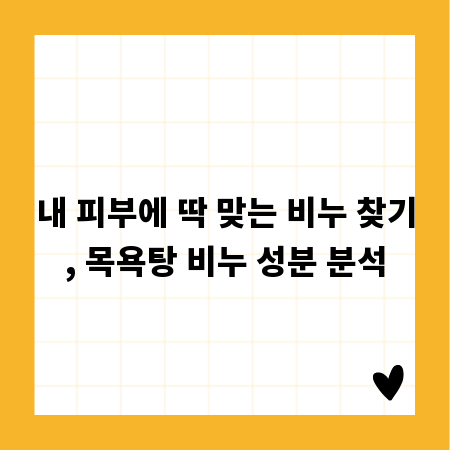 내 피부에 딱 맞는 비누 찾기, 목욕탕 비누 성분 분석